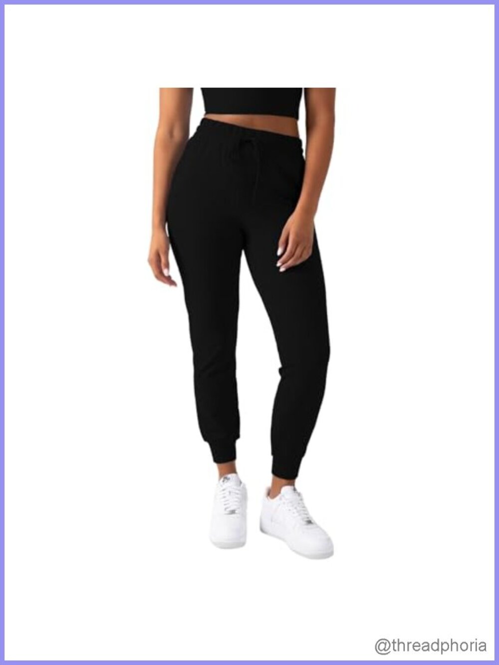 High-Waist Jogger Pants with Pockets, Drawstring, Slim Fit, Athleisure